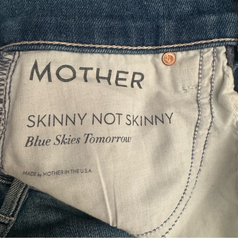 MOTHER Skinny Not Skinny Jeans In Blue Skies Tomorrow Size 24 - Picture 7 of 8